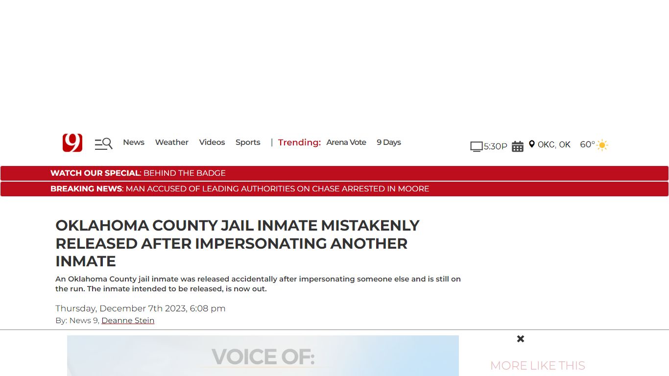 Oklahoma County Jail Inmate Mistakenly Released After Impersonating ...